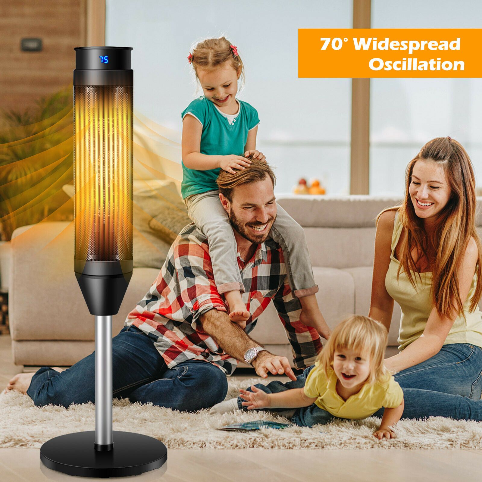 Electric Tower Fan / Heater with Digital Timer & Remote For Sale